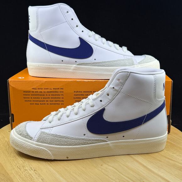 Nike Blazer '77 Vintage Mid White Deep Royal Blue {BQ6806-132} Men’s Size 10